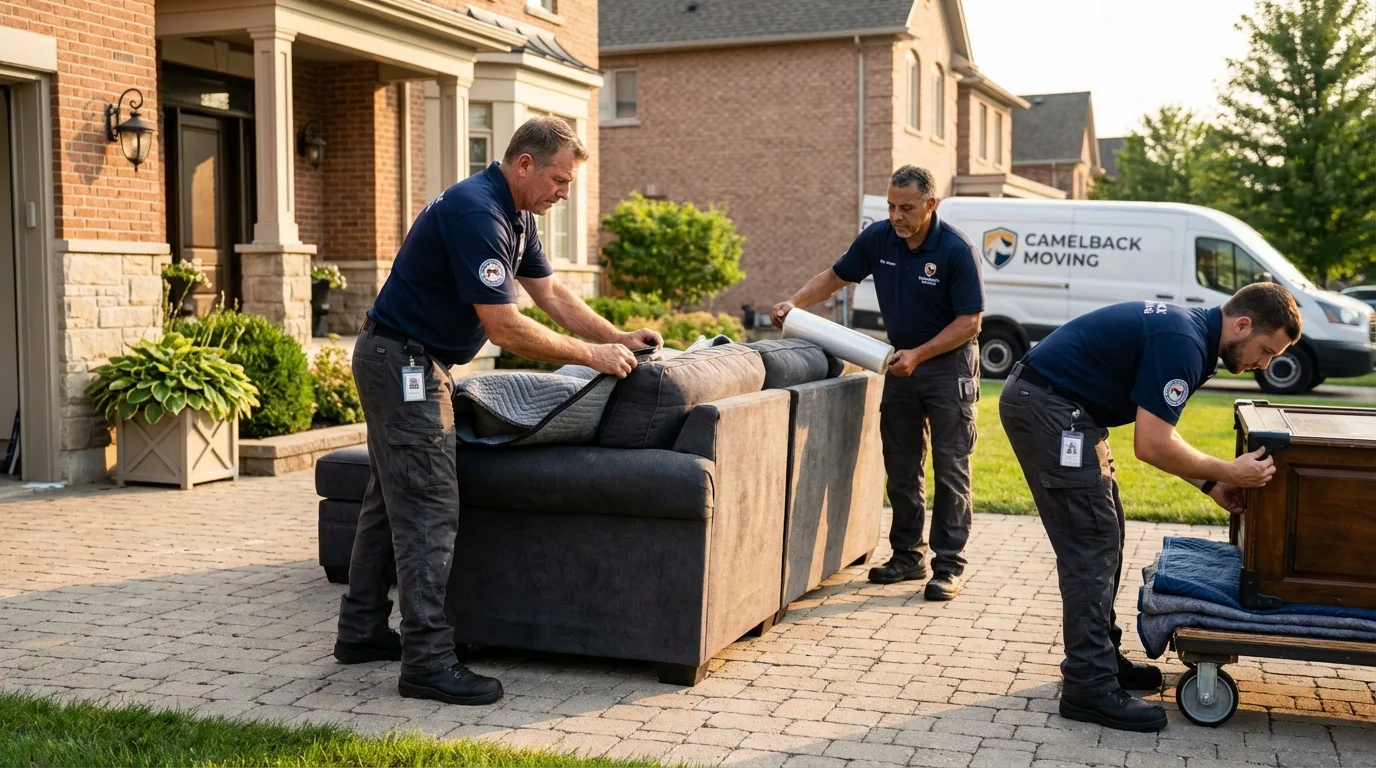 Large estate moving crew wrapping furniture in San Martin, CA